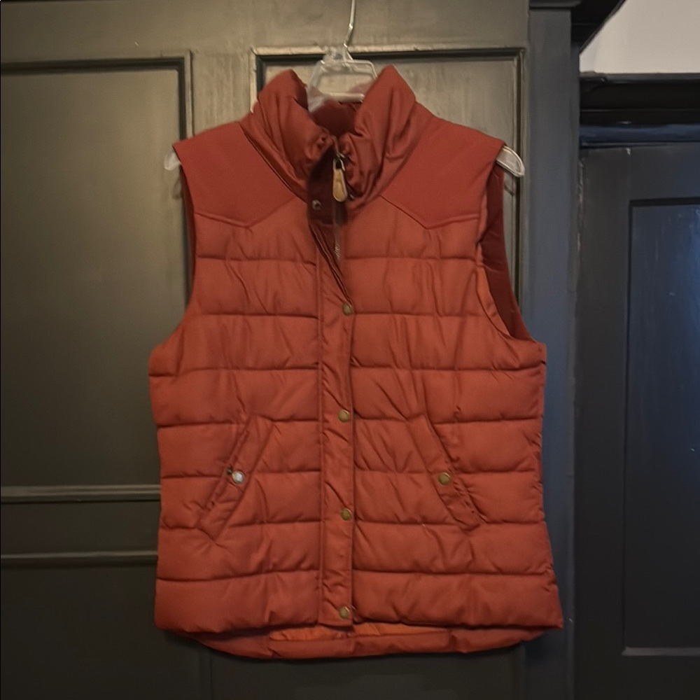 Women's Quilted Puffer Vest - Rust
